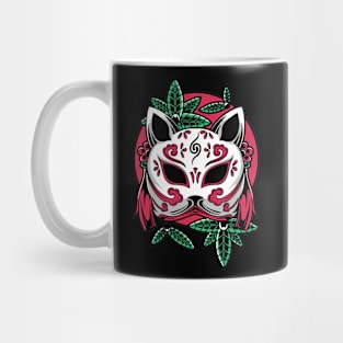 kitsune red moon Mug